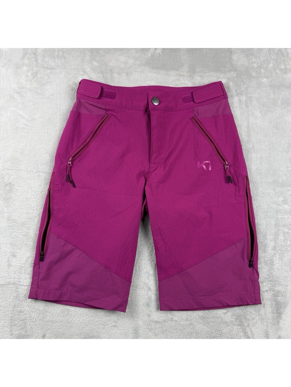 Kari Traa XS Pink Technical Hiking Shorts Zip Pockets Adjustable Waist Gorpcore